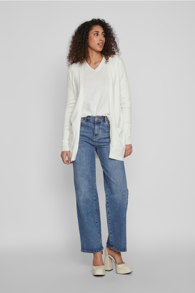 VIRIL L/S OPEN KNIT CARDIGAN-NOOS 14044041 White Alyssum STB